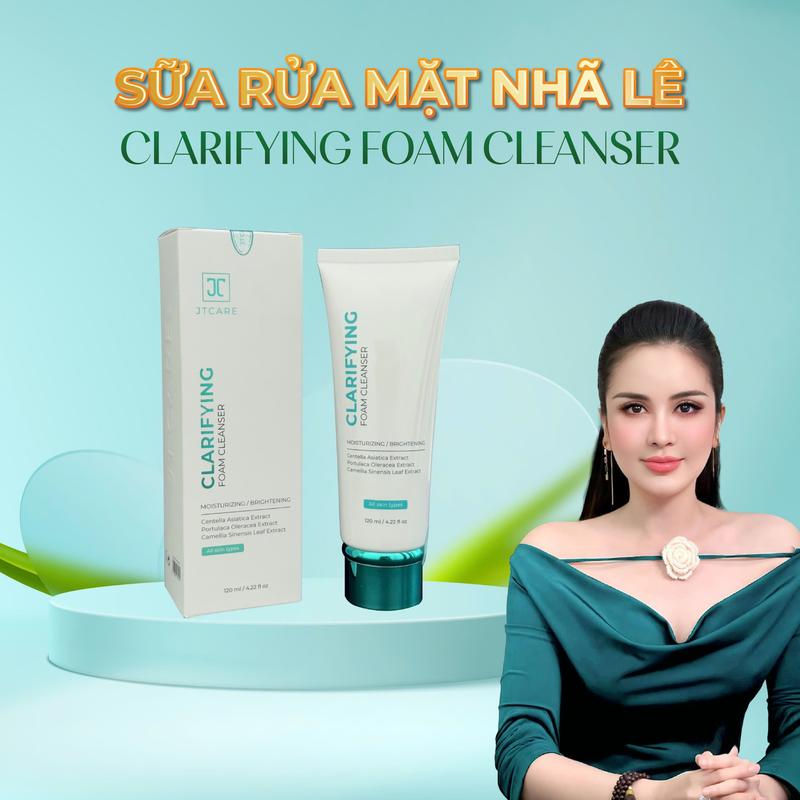 JT16 - Sữa rửa mặt Nhã Lê - Clarifying Foam Cleanser - Làm sạch da dưỡng ẩm hỗ trợ giảm mụn
