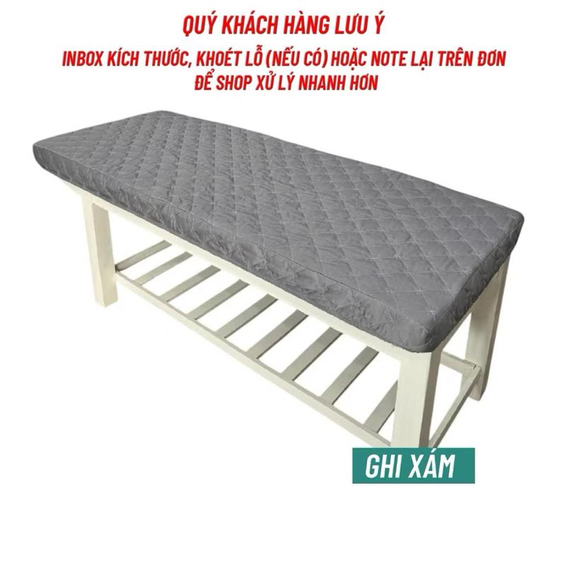 Ga/drap bọc đệm giường spa bo chun xung quanh vải cotton trần bông