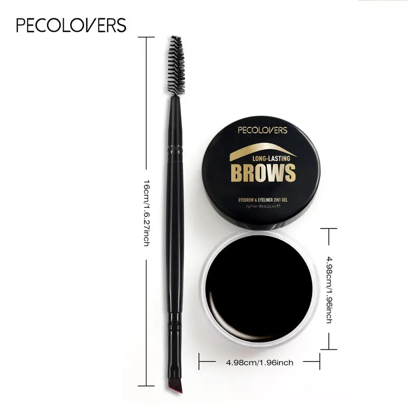 Long Lasting Eyebrow Cream with Eyebrow Brush, 1 Box Smooth Styling Eyebrow Pomade, Setting Eyebrow Wax, Eye Brow Makeup Tool for Women 1