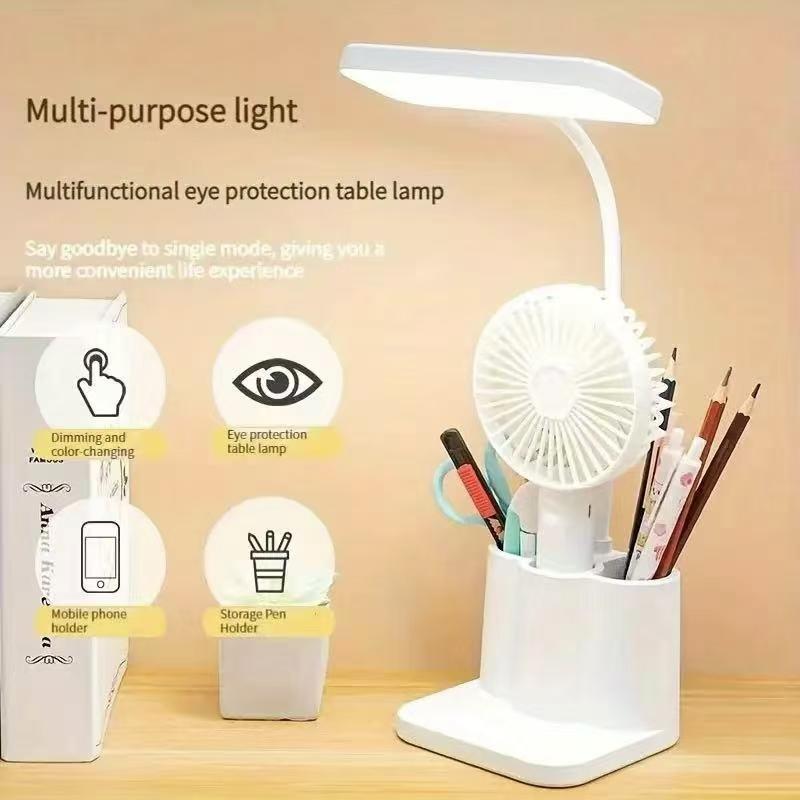 Rechargeable Desk Lamp, Desk Light with Pen Holder, Dimmable LED Desk Lamp for Home Office Study Room 6
