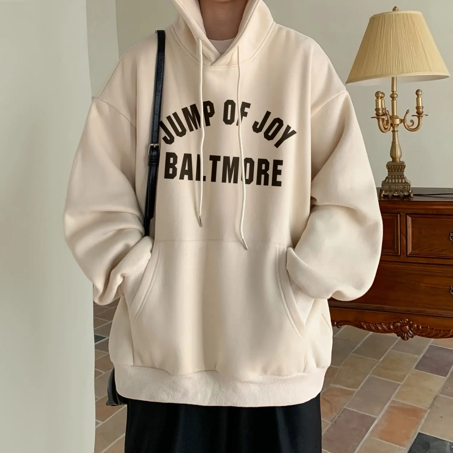 Áo Hoodie In Chữ, Dành Cho Nam Giới, Trang Phục Mùa Thu Và Mùa Đông, Dáng Rộng Vừa Vặn, Xu Hướng Thương Hiệu Thời Trang, Áo Khoác Ngoại Cỡ Kiểu Mỹ, Trang Phục Nam Menswear Dài Tay
