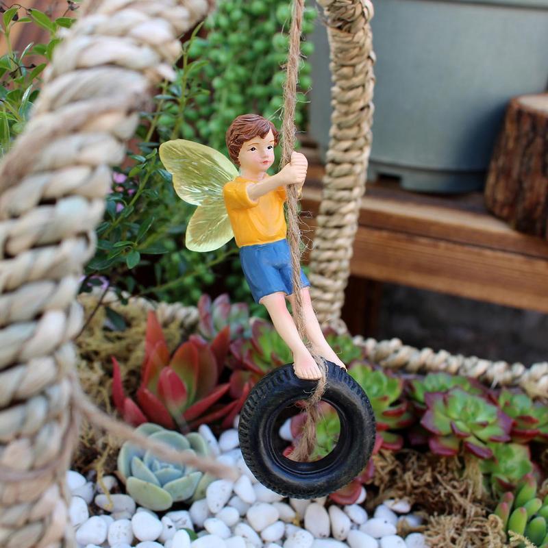 Tire & Fairy Design Hanging Ornament, Creative Hanging Figurine Decoration, Home Decor for Garden Yard 1