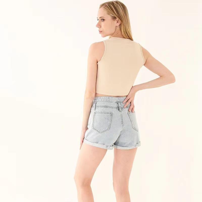 Product Introduction of Quần Áo Nữ, Phong Cách Instagram Châu Âu Và Mỹ Áo Vest Cropped Mùa Hè, Phong Cách Bm Người Nổi Tiếng Trên Internet Quốc Tế Thương, Cạp Cao, Bó Sát, Dáng Ôm, Ngắn, Không Tay, Mặc Trong Cho Nữ Top Women Trắng 9
