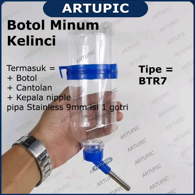 Botol minum untuk kelinci atau hamster, marmut, kucing, Merek Artupic 0