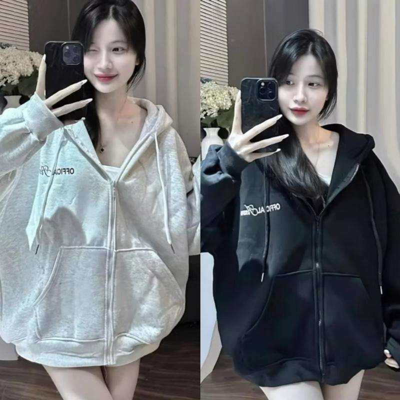 Product Introduction of ÁO KHOÁC NỈ HOODIE FORM RỘNG FREE SIZE DƯỚI 70kg Nam Nữ chất nỉ cotton - Chữ Nhỏ Top Women 2
