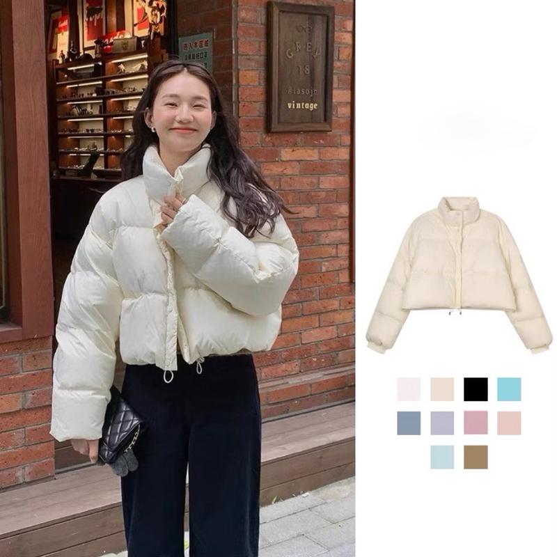 ￼Áo khoác phao croptop phong cách Hàn Quốc áo phao basic mùa đông siêu ấm