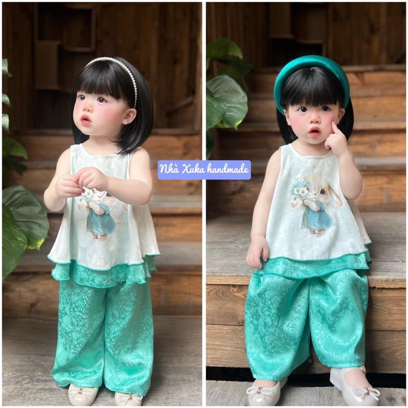 Yếm gấm Thỏ Xinh cho bé gái( Nhà may Xuka handmade)