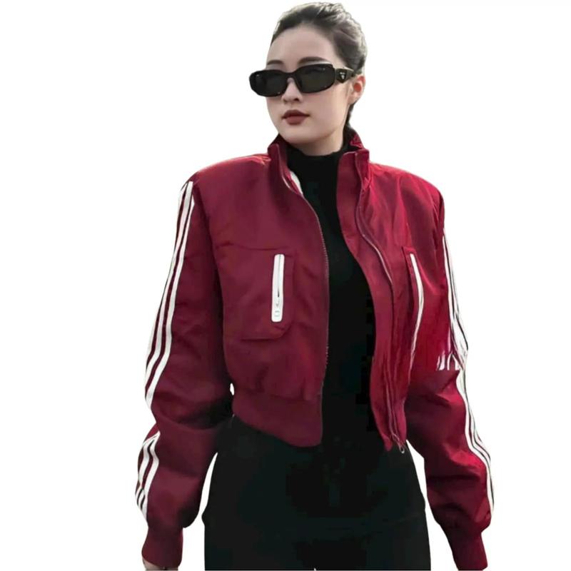 Áo khoác gió Nữ Lót lông phối viền thể thao dáng vừa  thích hợp ch các bạn cao < 1m62 nặng < 58kg shop Long