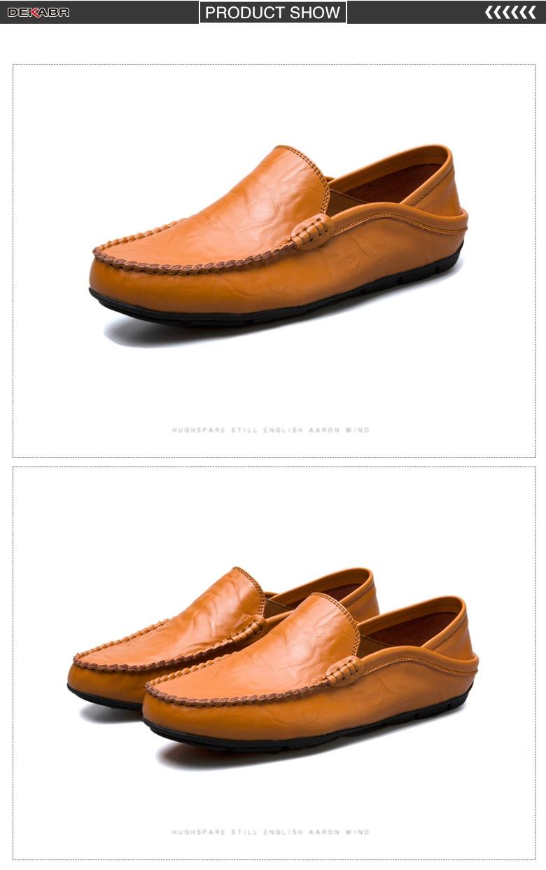 Product Introduction of DEKABR Comfortable Handmade Leather Shoes Casual Men's Flats Design Man Driving Shoes Soft Bottom Leather Men Shoes Size 38-47 36