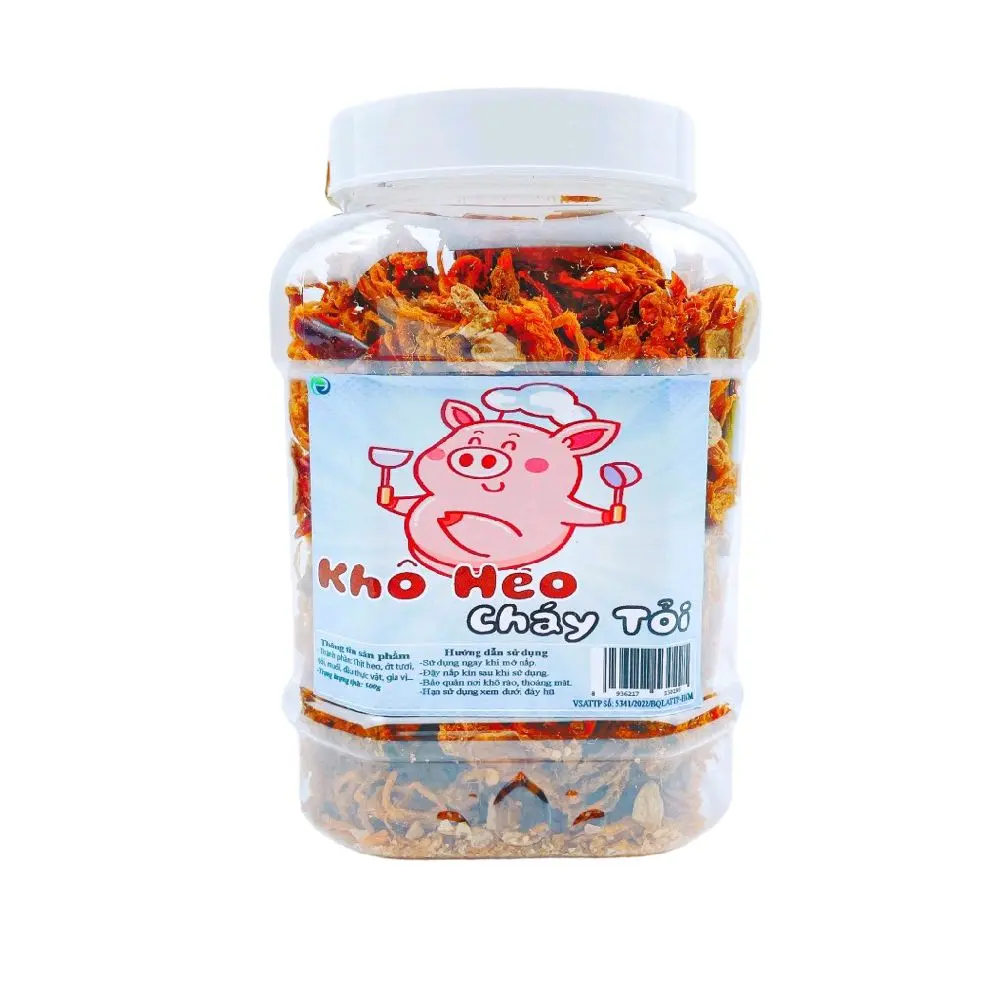 KHÔ HEO CHÁY TỎI 500G_hương vị tỏi