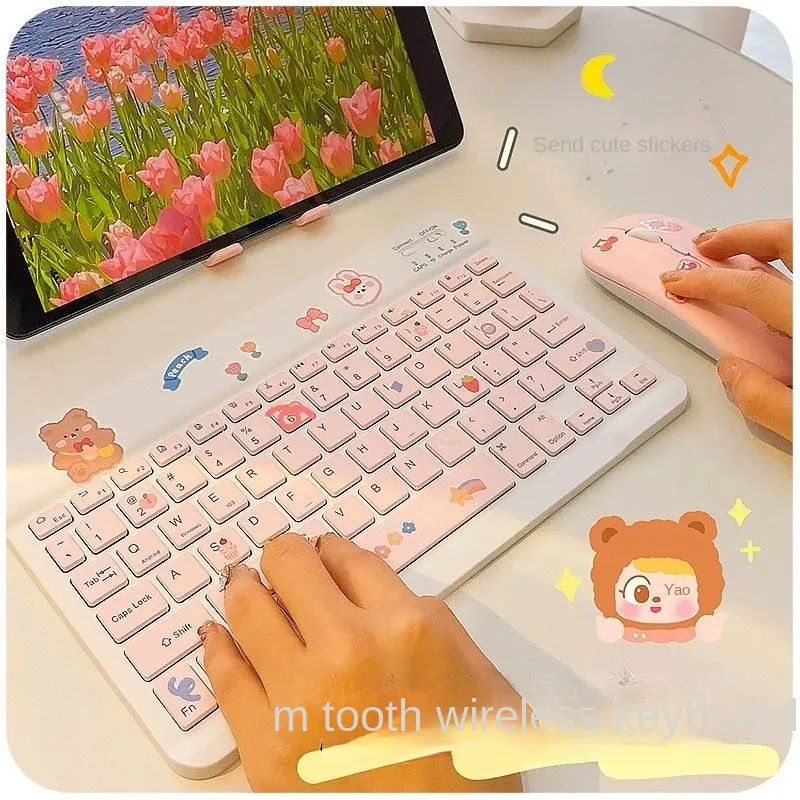 Ipad for Tablets and Phones Android Wireless Bluetooth Keyboard Computer Cellphone External Mouse Android Huawei Lenovo