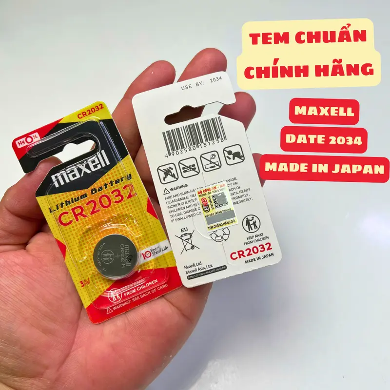 Pin Maxell CR2032 nhập khẩu chính hãng, dung lượng cao - tặng kìm tách mở chìa khóa smartkey 6