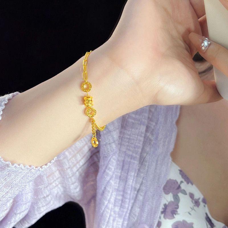 Product Introduction of Gold Bracelet 999 Pure Gold Small Waist Bracelet Fashionable All-Match High-Grade Pure Gold Jewelry New Gift 9