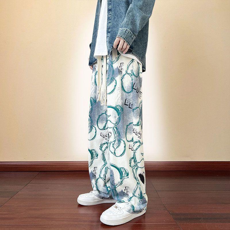 Product Introduction of Autumn Dopamine Wide-Leg Pants for Men, Trendy Brand, Small Design, New Style, Student Straight Loose Casual Versatile Long Pants wide  ribcage  outfit celana  maharani  kemala celana  kulot  lope  lope 3