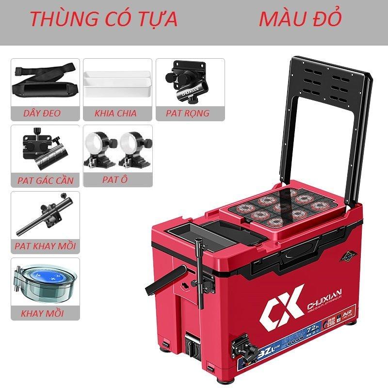 Thùng Câu Đài Chixuan Đa Năng Thể Tích 32L Kèm Phụ Kiện Nâng Cấp Bắt Cá Đi Câu Câu Cá Fishing Mồi