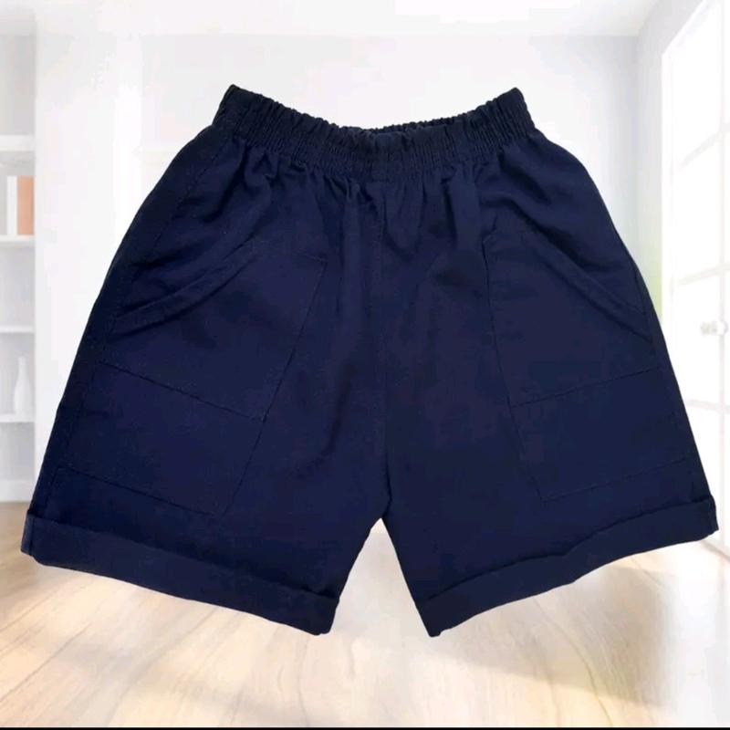 Quần đùi lưng chun cho bé trai, quần short, màu xanh đi học, đồng phục tiểu học Nam Menswear Thun. 1