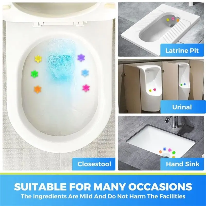 Portable Toilet Cleaning Gel, 6/60pcs Creative Flower Design Toilet Cleaner Gel, Household Toilet Cleaning Accessories, Cleaning Supplies, Summer Essentials House Cleaning Tools, Bathroom Accessories, Bathroom Cleaner, Home Cleaning Products 6