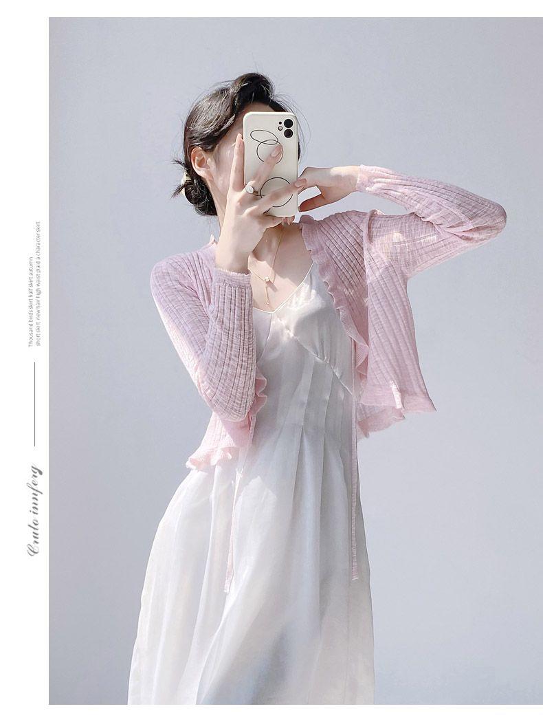 Product Introduction of Áo Cardigan Dệt Kim, Chống Nắng, Áo Cánh Che Kín Ngoài Mỏng Cho Nữ, Khăn Choàng Mùa Hè, Áo Khoác Vai Nhỏ Bằng Lụa Lạnh 11