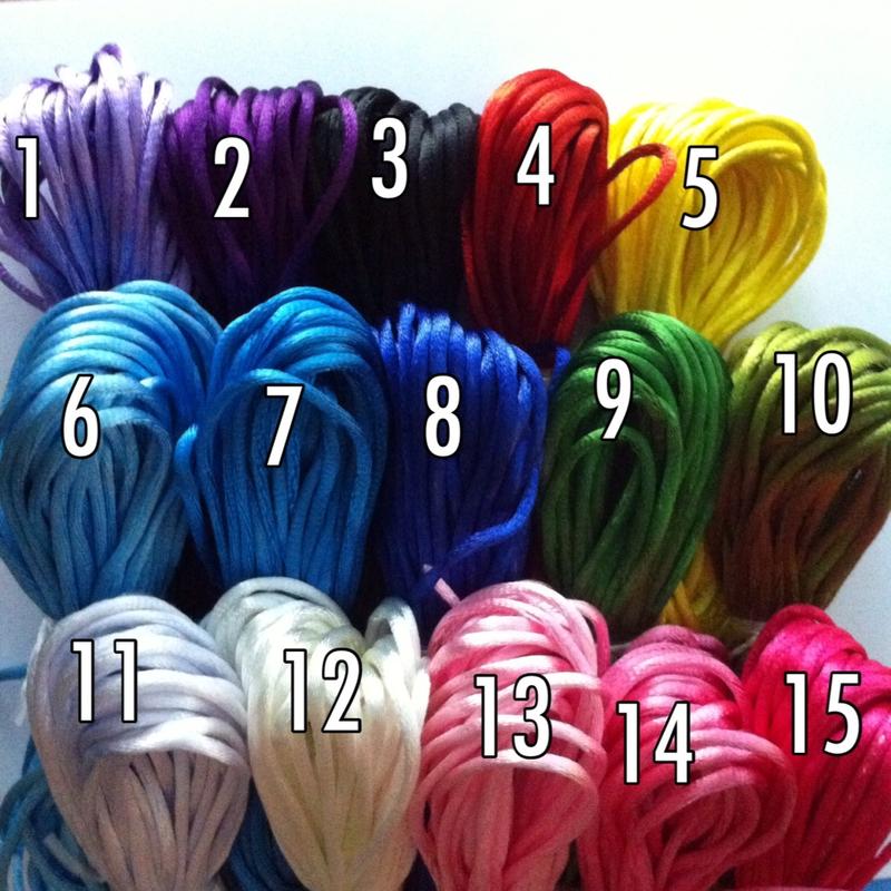 Dây tim 2mm dây lụa se dù mềm bóng trơn Satin cord đan vòng tay thắt nút Trung Quốc đồng tâm kết