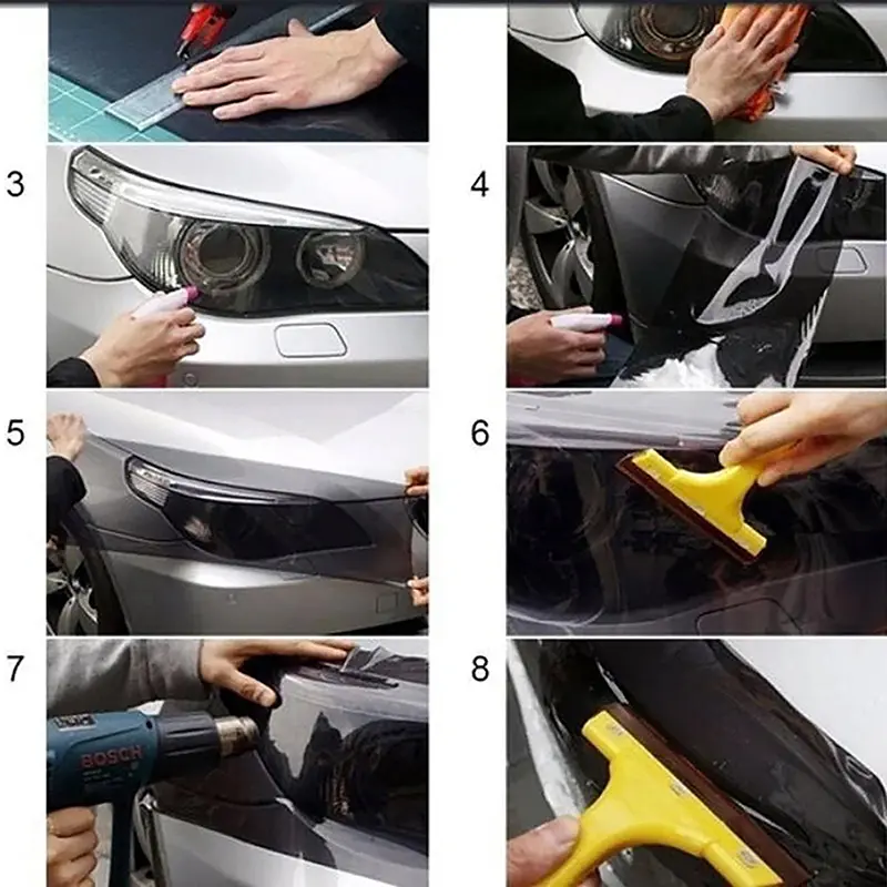 Màng Bảo Vệ Đèn Pha, Miếng Dán Màng Vinyl, Màng Đèn Hậu Đèn Pha Ô Tô, Miếng Dán Tấm Vinyl Màu, Nhiều Màu Thông Dụng 6