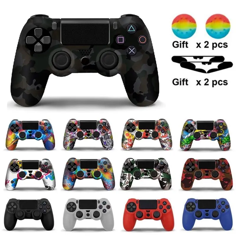 Silicon Vỏ Bảo Vệ Da, Cho Bộ Điều Khiển SONY Playstation 4 PS4, Cho PS4 Pro Và Slim Gamepad Controle, Tay Cầm Ngón Tay Cái, Cho Phụ Kiện Chơi Game Chơi Điện Tử 0