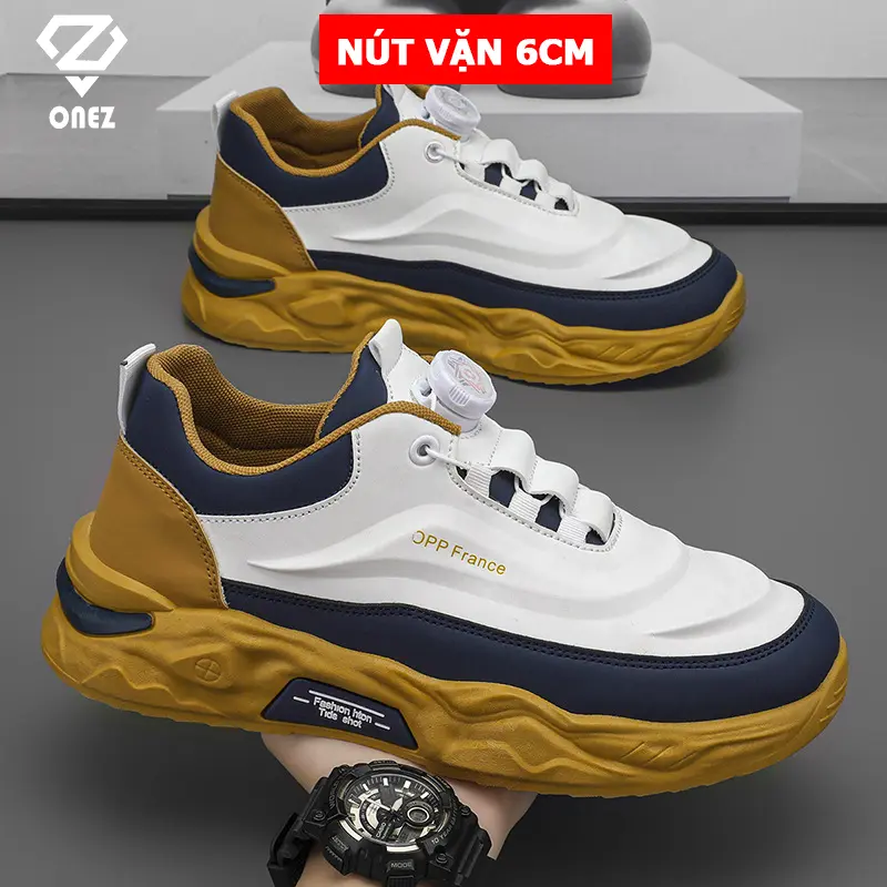 Giày sneaker nam ONEZ giày nam nút vặn đế cao su Z026