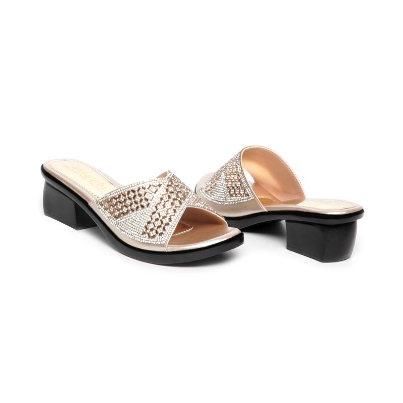Dép Nữ Đế PU Đen Siêu Nhẹ Cao 5cm Hanatabi Quai Ngang Đính Đá Bigsize (35-42) Mã HNDE5F1110 8