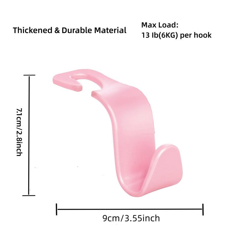 Universal Car Headrest Hook, S-shaped Design Car Back Seat Organizer Hanger, Rotatable Clamp-on Car Storage Hook for Bag Purse Cloth Grocery 5