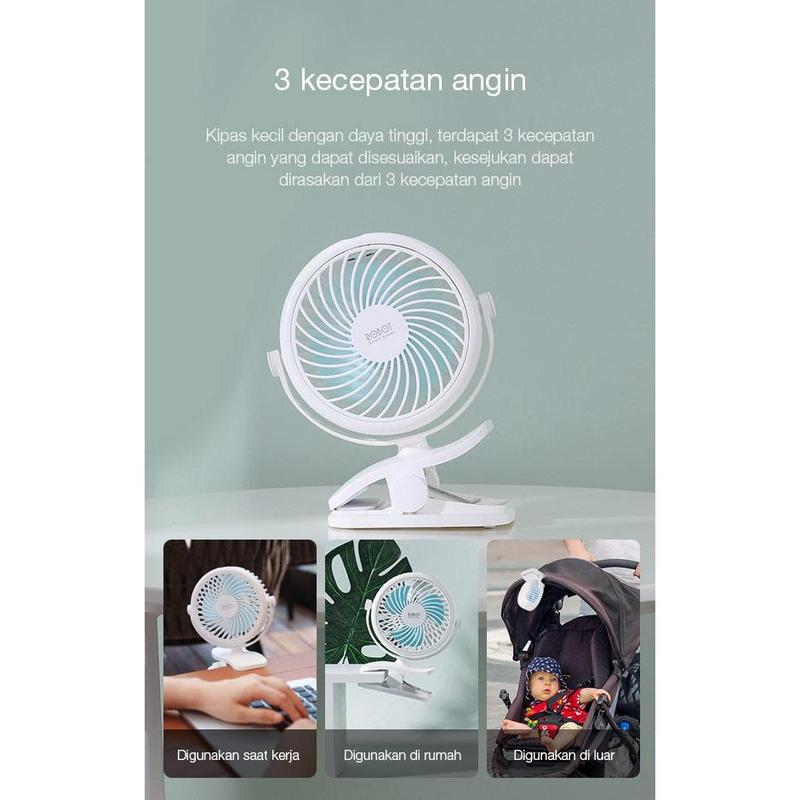 ROBOT KIPAS ANGIN MINI Robot RT-BF10 Kipas Angin Portable USB Mini Fan SUARA NGGAK BISING!! Putih 3