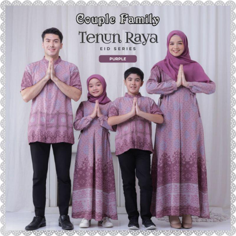 COUPLE FAMILY TENUN RAYA SET/SERAGAM KELUARGA TENUN/GAMIS COUPLE/BAJU ANAK/SERAGAM LEBARAN 0