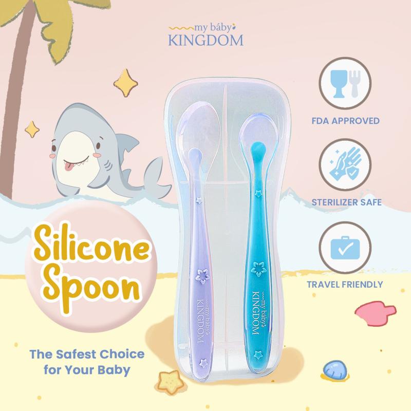 Product Introduction of My Baby Kingdom Sendok Silikon Anak (include box) Sendok Anak Mpasi 1