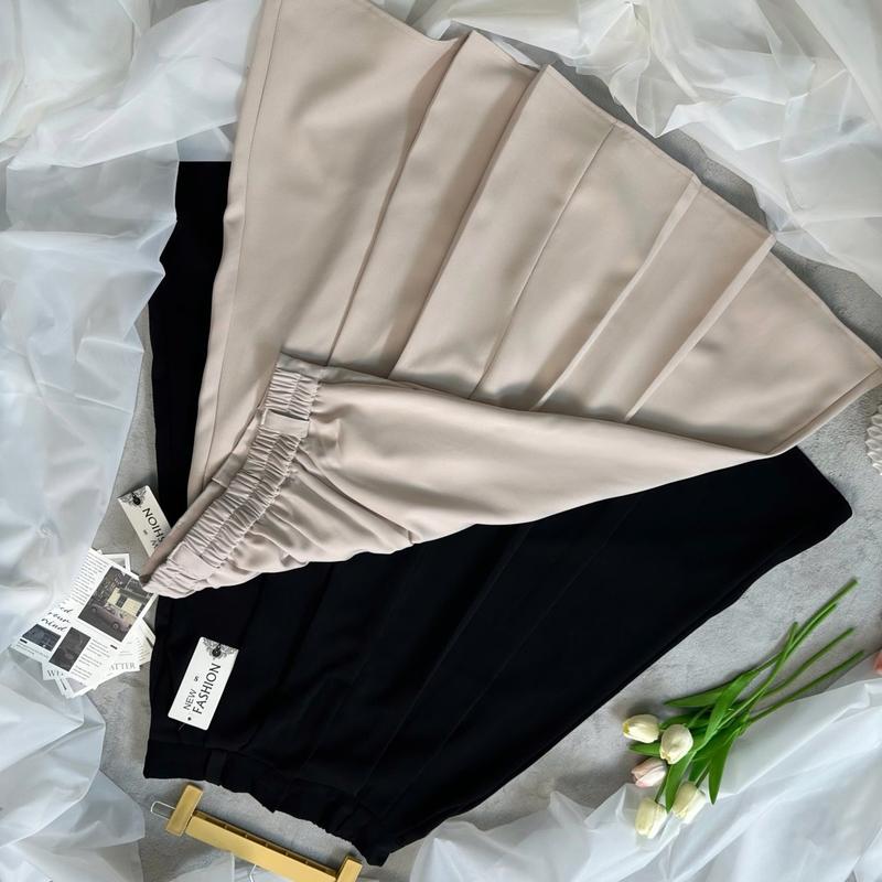 Chân Váy Nữ Xếp Ly Công Sở Nữ Thanh Lịch,  Women Nhung Voi. Dáng Dài 75Cm Chất Liệu Tuyết Mưa Vitex Kem. , Đủ Size Cho Mọi Dáng Người 3