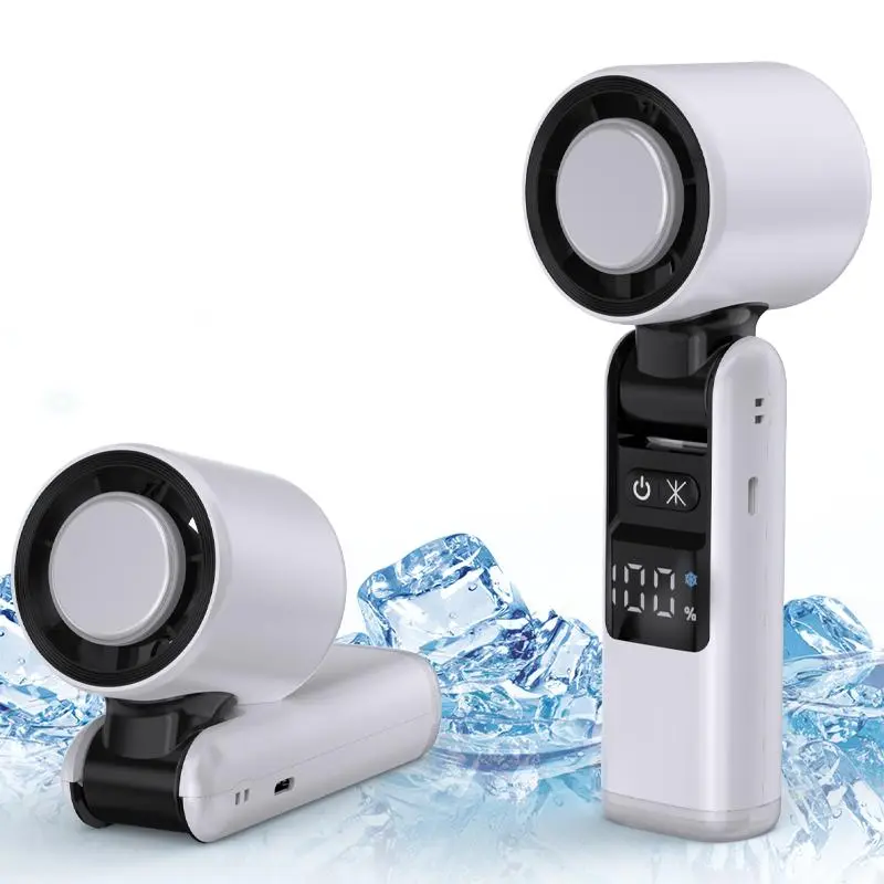 Portable Handheld Turbo Fan, 5 Gear Wind USB Rechargeable Hand Fan, 3 in 1 Handheld Fan with Air Turbo Tech Cooling Fan for Outdoor Activities, Travel, Working