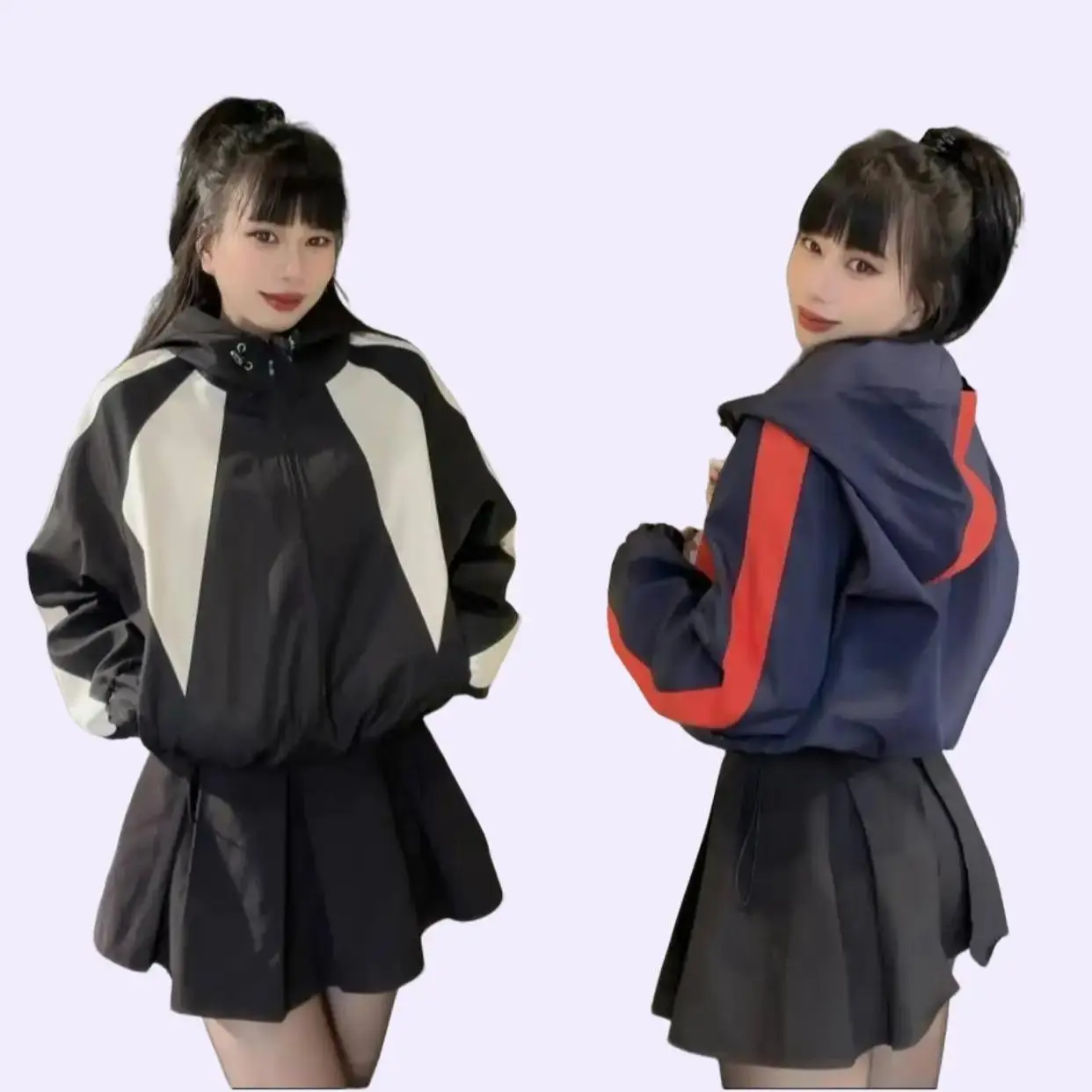 Áo khoác gió nữ 2 lớp 2024. Áo khoác gió dáng ngắn croptop. chất vải gió tráng bạc kháng nước nhẹ. Women Jacket
