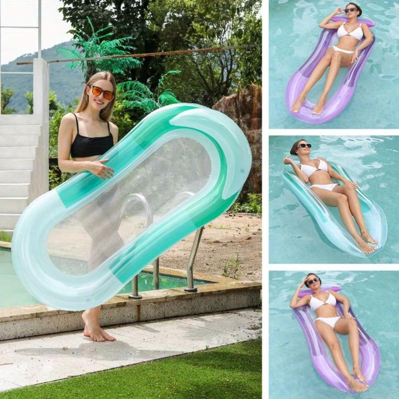 Portable PVC Inflatable Water Chair Gradient Color Large Swim Air ...