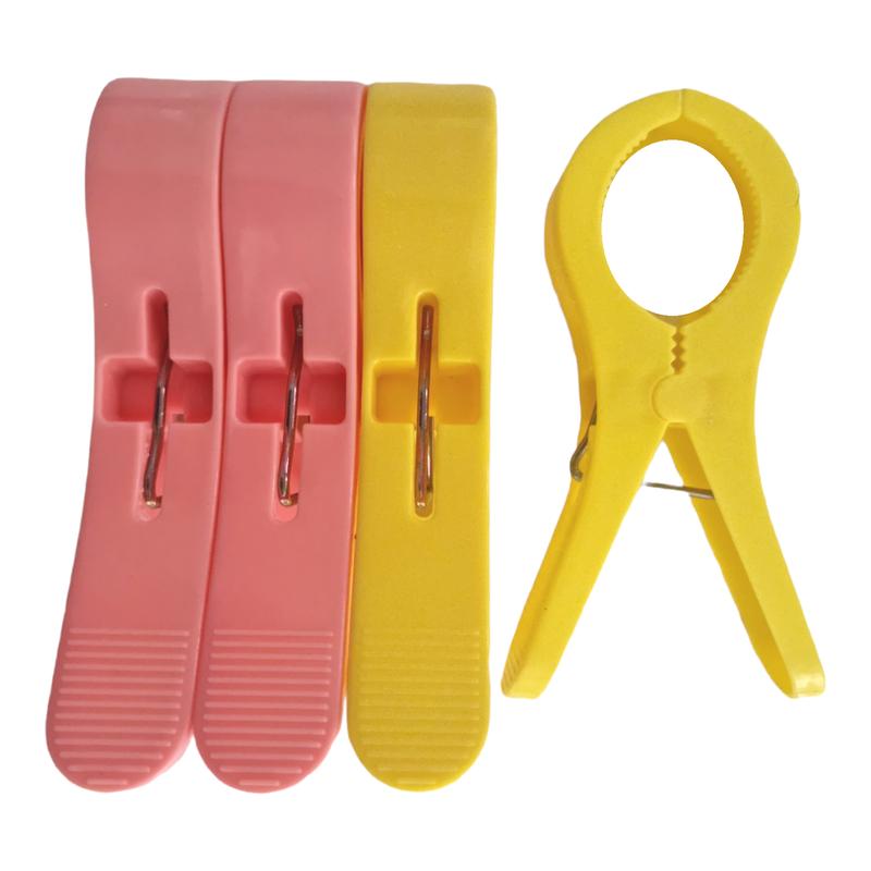 Sunbed Beach Towel Clips X 4 Large Clamps Pegs Heavy Laundry Clothes 1