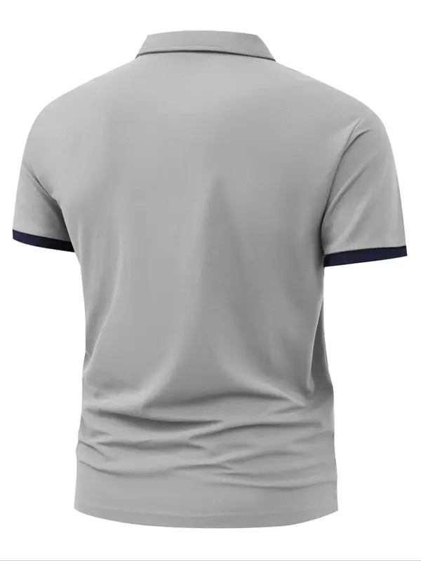 Men's Regular Fit Plain Short Sleeve Polo Shirt, Casual Breathable Comfortable Collared Top for Summer, Fashion Men's Clothes for Daily Wear, Tropical 6