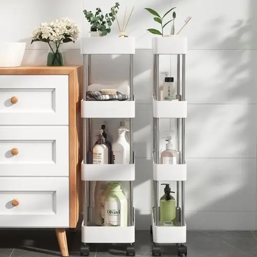 Kệ đựng đồ đa năng 4 tầng, có bánh xe đẩy tiện lợi Kitchen