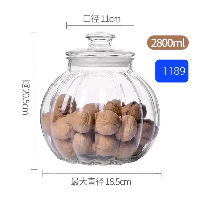 Lọ thủy tinh hình quả bí dung tích 750- 1300- 1900 -2800 ml 5