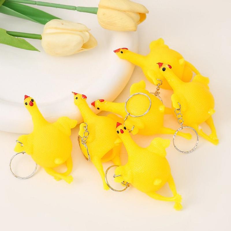 Product Introduction of 3Pcs Funny Chicken Laying Eggs Chicken Squeeze Toys Pinching with Key Chain Relief Relax Toys Soft Creativity Chicken Decompression Toys 18