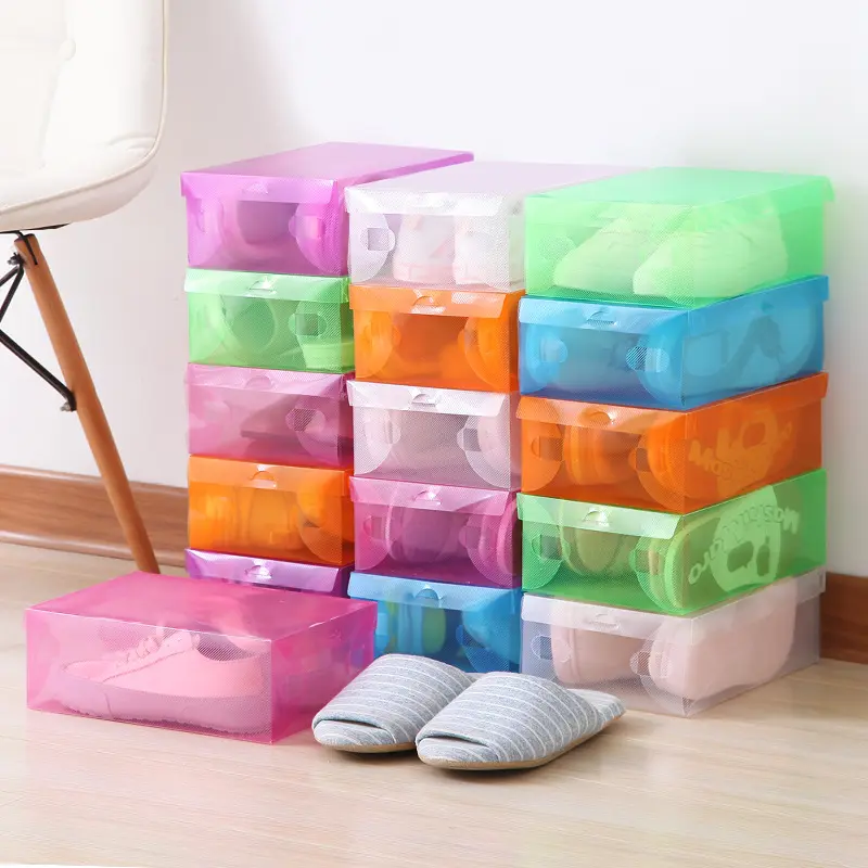 HL0042 Kotak Sepatu Lipat Transparan Serbaguna Shoes Box Organizer Multifungsi 0