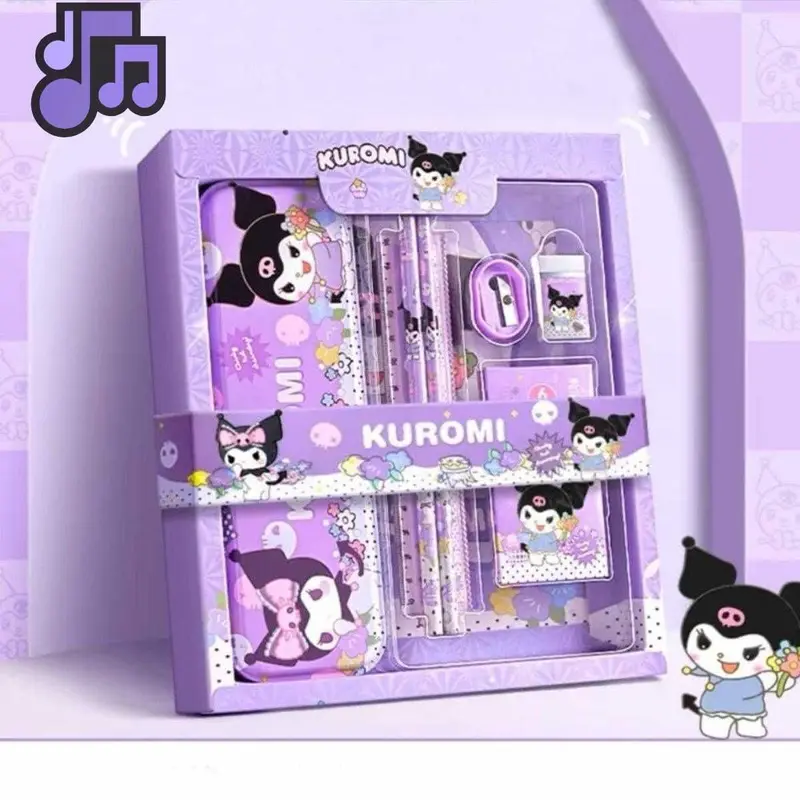 Kotak Pensil Anak Set 7 in 1 Stationery Hadiah Anak Sanrio Alat Tulis Set Kuromi My Melody Cinnamorollbrae 0