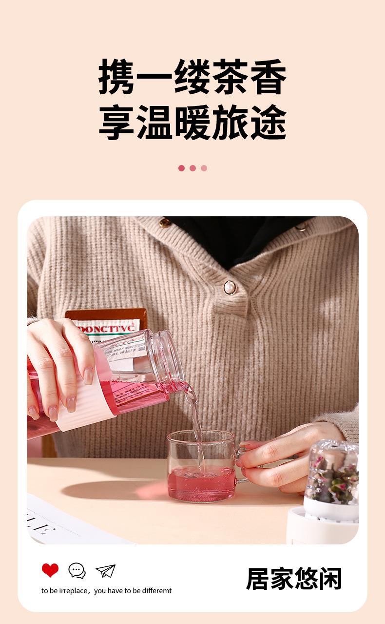Product Introduction of 2025 Summer High-Value Women's Flower Tea Cup with Tea-Water Separation, Large Capacity, High Temperature Resistant, Magnetic Plastic Water Cup 14