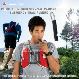 Peluit Alumunium Survival Camping - Short Whistle Keychain - Emergency Trail Running