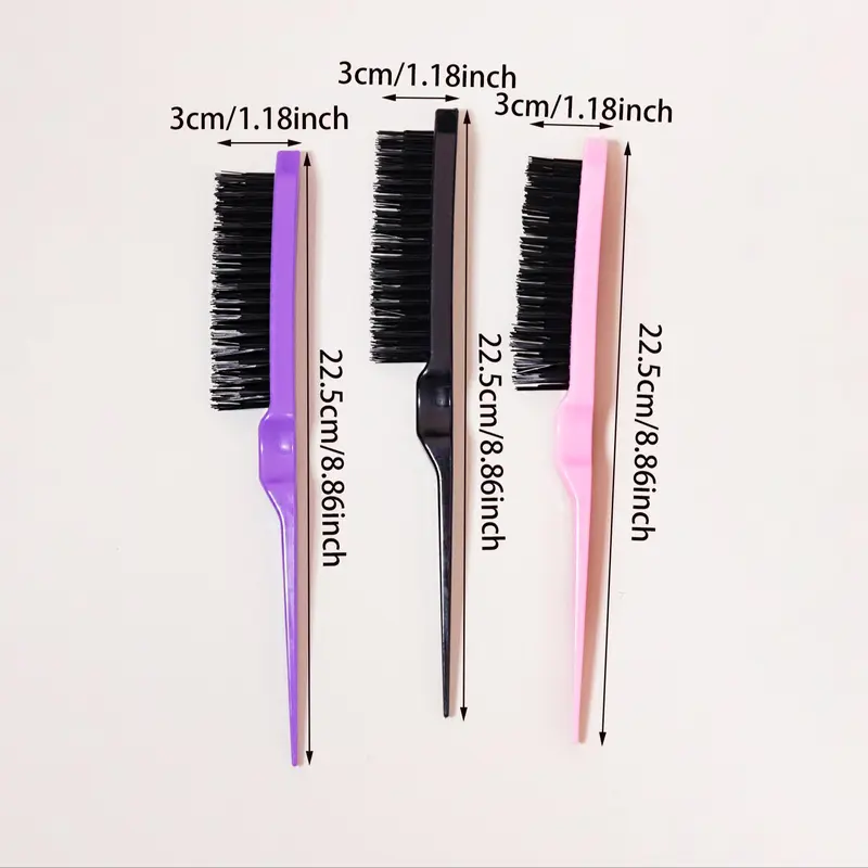 3pcs Hair Brush Set, Hair Styling Comb, Wet and Dry Use Pointed Tail Tools for Women 1