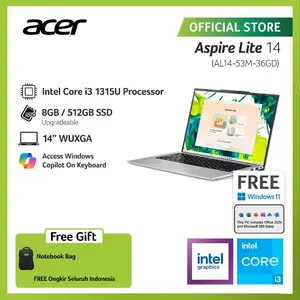 ACER LAPTOP ASPIRE LITE 14 AL14-53M-36GD 14" WUXGA INTEL CORE I3-1315U RAM 8GB STORAGE 512GB SSD INTEL UHD GRAPHICS WINDOWS 11
