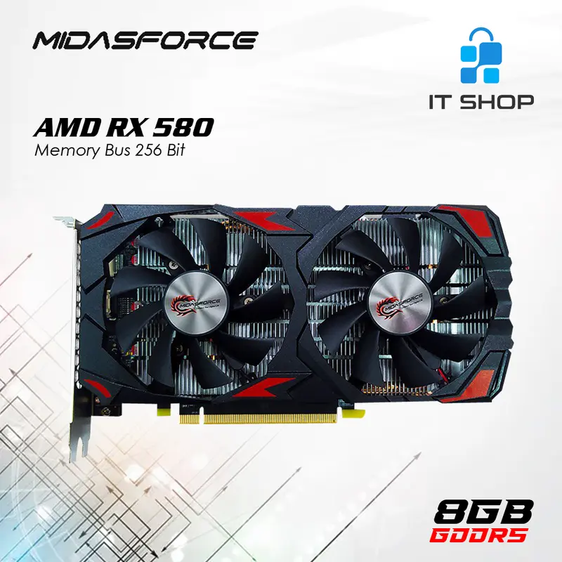 Kartu Grafis Rx 580 Pulse Oc XFX AMD Radeon RX580 8GB GDDR5 256