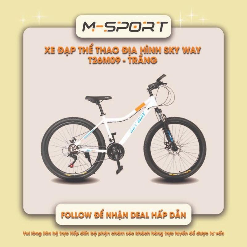 M-SPORT 7 - sườn cong Xe đạp thể thao địa hình Sky Way M09 - Sườn thép 24 tốc độ phuộc thép không gỉ phanh đĩa kép Carbon xe đạp Gắn Xe Đạp Đạp Xe Đạp Cao Su