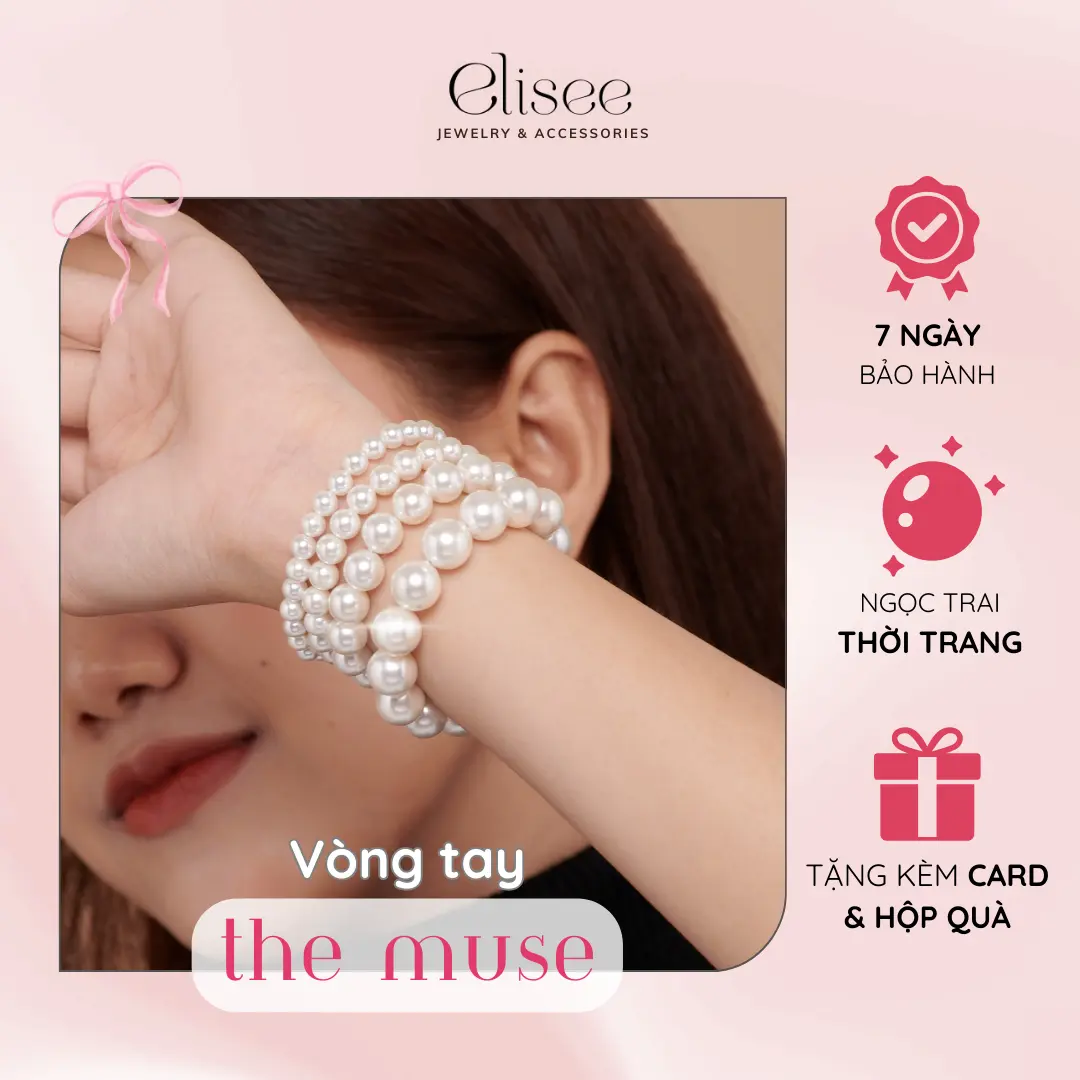 Vòng tay ngọc trai trơn 4 size THE MUSE Elisee