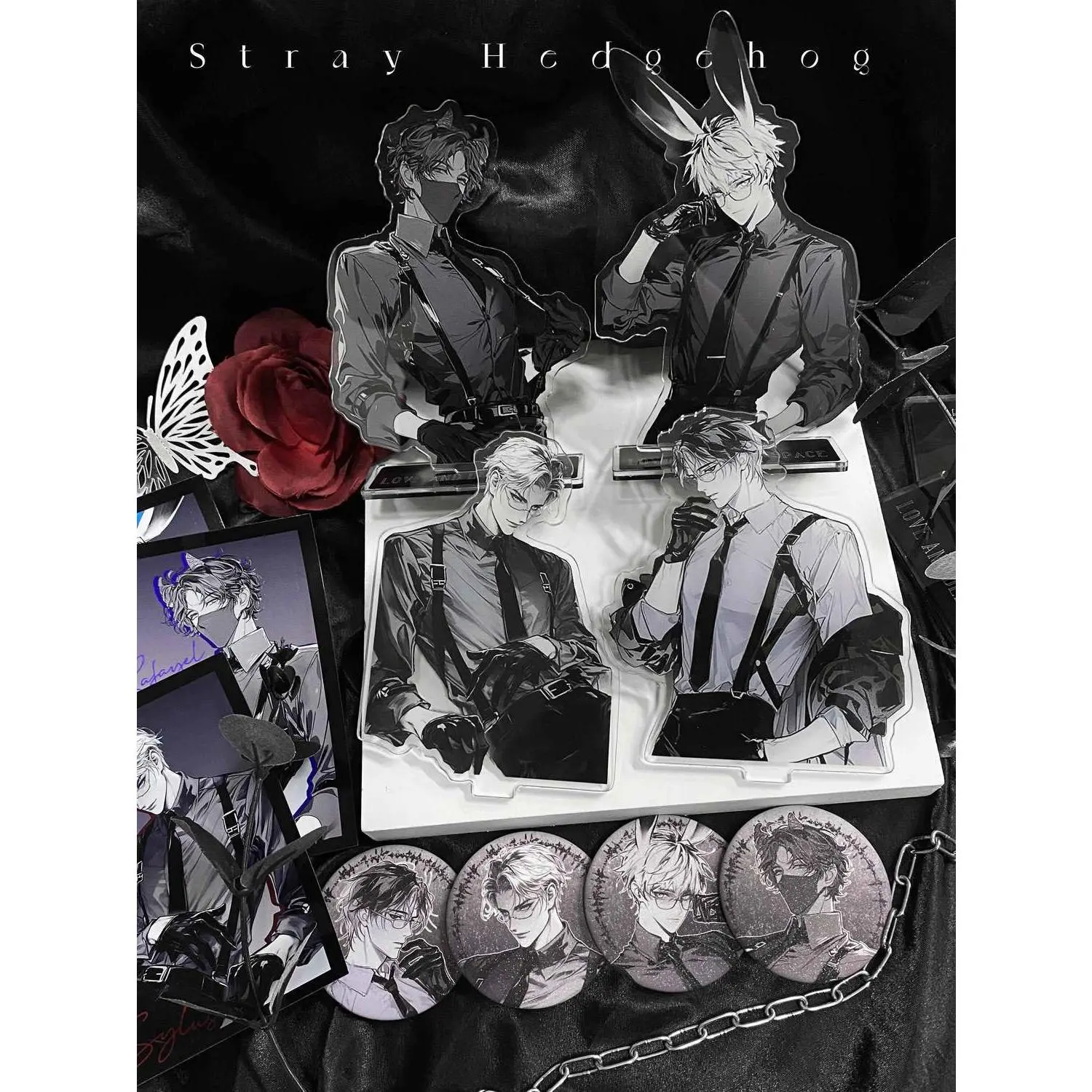 Love and Deepspace Love and Deep Space Celebrity Valley Bar Standee Polaroid Game Two-Dimensional Peripheral Black and White Series B Yougao Yan Value
